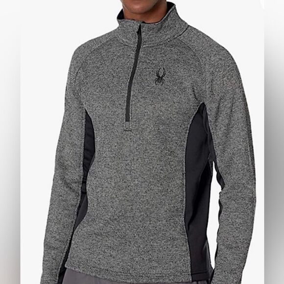 NWT SPYDER Outbound Men's 1/4 Zip Pullover Jacket Grey/Black - Picture 1 of 1